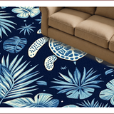 Tropical Navy Geometric Elegance(Blue)