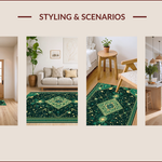 Ultra Soft Area Rug, Non Slip, Stain Resistant, Washable Area Rugs for Living Room, Bedroom, Vintage Celestial Zodiac(Green) - ODIKA