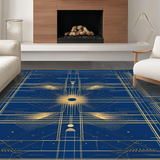 Modern Blue Gold Abstract Elegance(Blue)