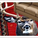 Animal Print Non Slip Area for Cabin(Red)