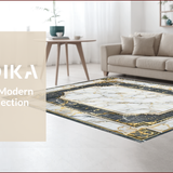 Geometric Gold Accented Visual Harmony(White)