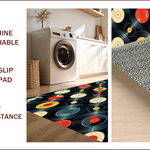 Ultra Soft Area Rug, Non Slip, Stain Resistant, Washable Area Rugs for Living Room, Bedroom, Retro Music Theme Non-Slip Bath Decor(Red) - ODIKA