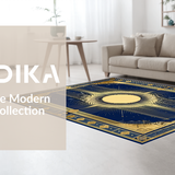 Stylish Geometric Gold Fusion(Blue)