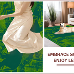 Ultra Soft Area Rug, Non Slip, Stain Resistant, Washable Area Rugs for Living Room, Bedroom, Abstract Jungle Animal(Green) - ODIKA