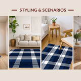 Minimalist Beige Checkered Aesthetic(Blue)