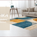 Abstract Checkered Brown Blue(Gold)