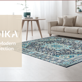Chic Grey Toned Medallion Design(Blue)