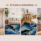 Luxurious Gold Abstract Waves(Blue)