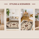 Ultra Soft Area Rug, Non Slip, Stain Resistant, Washable Area Rugs for Living Room, Bedroom, Boho Non-Shedding Living Room Rug(White) - ODIKA