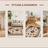 Ultra Soft Area Rug, Non Slip, Stain Resistant, Washable Area Rugs for Living Room, Bedroom, Boho Non-Shedding Living Room Rug(White) - ODIKA