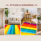 Abstract Rainbow Tiled Design(Red)