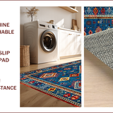 Elegant Earth Tone Geometric Design(Blue)