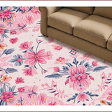 Boho Floral Non Slip Kids Room(Pink)