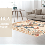 Ultra Soft Area Rug, Non Slip, Stain Resistant, Washable Area Rugs for Living Room, Bedroom, Soft Modern Butterfly Nursery Rug(Beige) - ODIKA