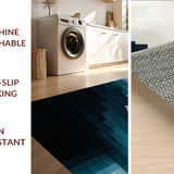 Modern Ombre Striped Design Non Slip Floor Covering(Gray)