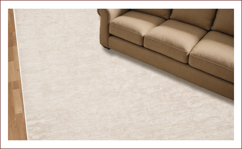 Ultra Soft Area Rug, Non Slip, Stain Resistant, Washable Area Rugs for Living Room, Bedroom, Contemporary Beige Boho Living Room Rug(Beige) - ODIKA