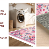 Boho Floral Non Slip Kids Room(Pink)