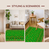 Rustic Green Trellis Motif(Green)