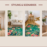 Maximalist Green Floral Elegance(Green)