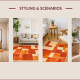 Modern Plush Non Slip Nursery in Orange(Orange)