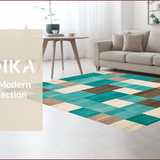 Contemporary Checked Earthy Tones(Green)