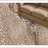 Antelope Print Beige Kitchen Runner(Beige)
