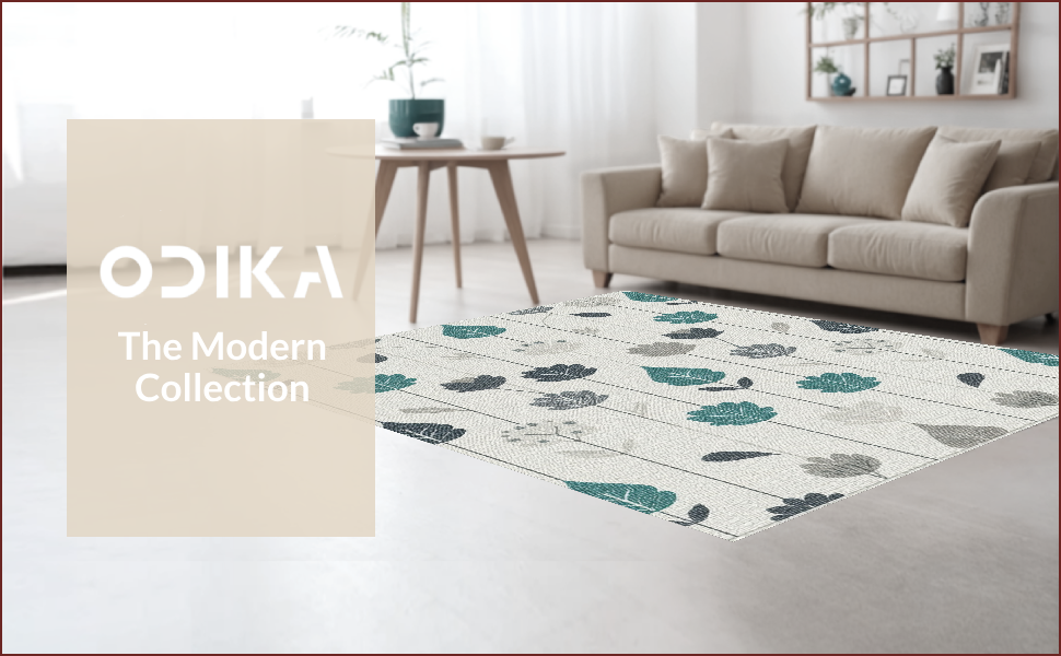 Ultra Soft Area Rug, Non Slip, Stain Resistant, Washable Area Rugs for Living Room, Bedroom, Modern Floral Living Room Rug(Gray) - ODIKA