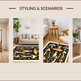 Witchy Black Kitchen Runner(Orange)