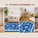 Chic Minimalist White Botanical(Blue)