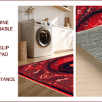 Ultra Soft Area Rug, Non Slip, Stain Resistant, Washable Area Rugs for Living Room, Bedroom, Soft Non-Slip Yin Yang Meditation Rug(Red) - ODIKA