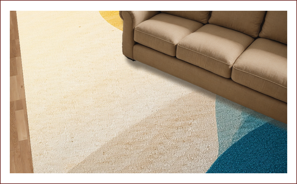 Ultra Soft Area Rug, Non Slip, Stain Resistant, Washable Area Rugs for Living Room, Bedroom, Viscose Fabric Plush(Beige) - ODIKA