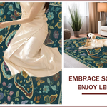 Ultra Soft Area Rug, Non Slip, Stain Resistant, Washable Area Rugs for Living Room, Bedroom, Butterfly Insect Print(Green) - ODIKA