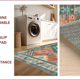 Contemporary Teal and Rust Motif(Red)