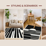 Artisan Woven Contrasting Striped For Chic Layered Entryway Decor(Black)