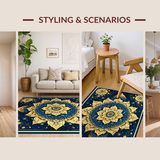 Vibrant Earth Tones Floral Motif(Blue)