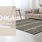 Modern Artistic Ogee Print(Black)