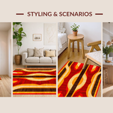 Artistic Retro Curved Motif(Red)