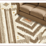 Ultra Soft Area Rug, Non Slip, Stain Resistant, Washable Area Rugs for Living Room, Bedroom, Non-Slip Western Tribal Living Room(Beige) - ODIKA