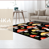 Playful Black Mushroom Anti Fatigue Mat(Red)