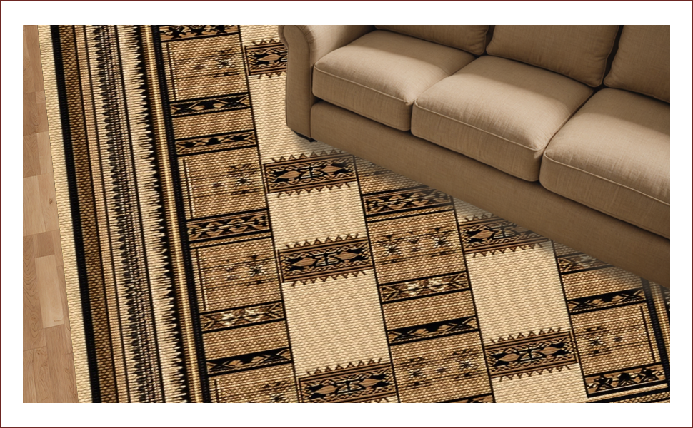 Ultra Soft Area Rug, Non Slip, Stain Resistant, Washable Area Rugs for Living Room, Bedroom, Rustic Cowhide Living Room Accent(Beige) - ODIKA