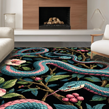 Whimsical Floral Snake Motif(Blue)