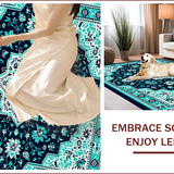 Non Shedding Floral Medallion(Blue)