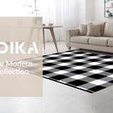 Contemporary Monochrome Grid Motif(Black)