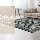 Charcoal Vintage Floral Motif(Black)