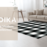 Elegant Checkered Textile Fusion(Black)