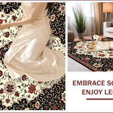Classic Floral Entryway Non Shedding Rectangular(Black)