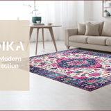 Vibrant Floral Medallion Motif(White)