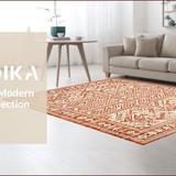 Contemporary Shaggy Geometric Motif(Red)