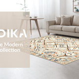 Contemporary Abstract Tiled Motif(Beige)