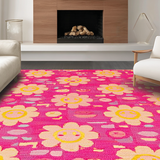 Playful Floral Smiley Aesthetic(Pink)